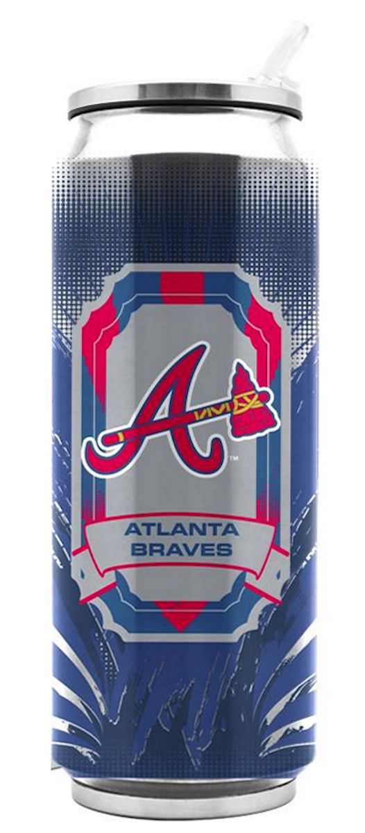 Atlanta Braves Stainless Steel Thermo Can - 16.9 ounces - Special Order-1