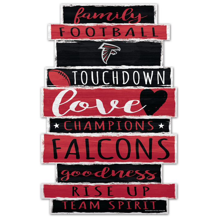 Atlanta Falcons Sign 11x17 Wood Family Word-0