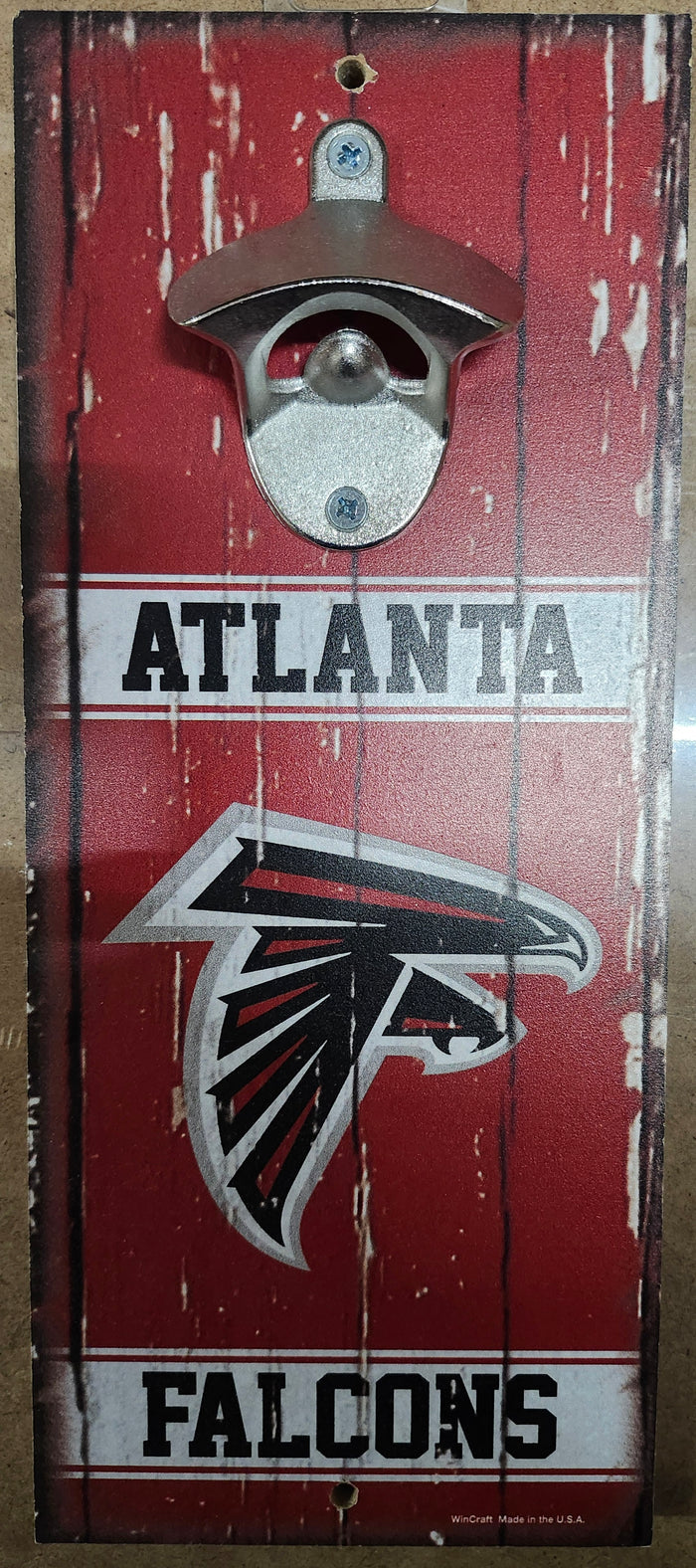 Atlanta Falcons Sign Wood 5x11 Bottle Opener Alternate-0