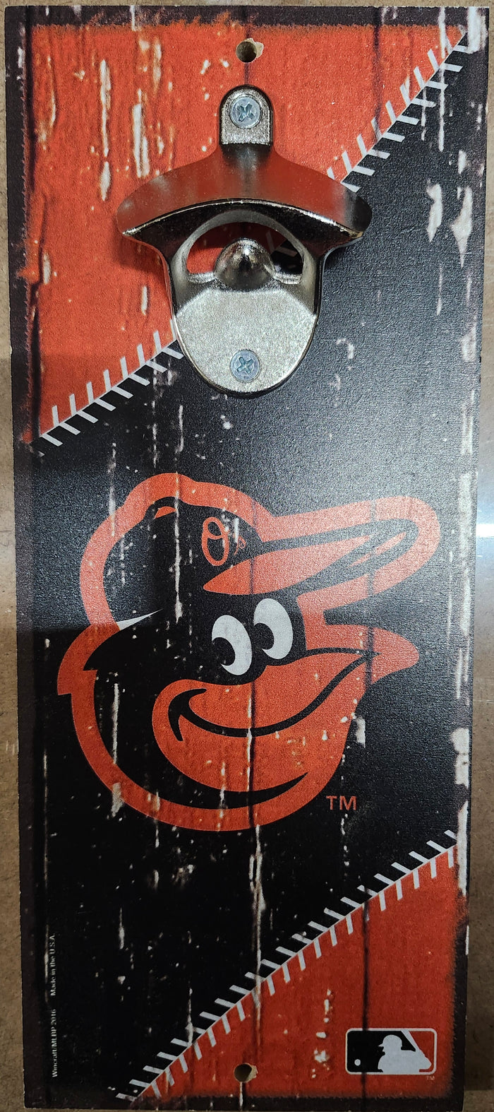 Baltimore Orioles Sign Wood 5x11 Bottle Opener Alternate-0