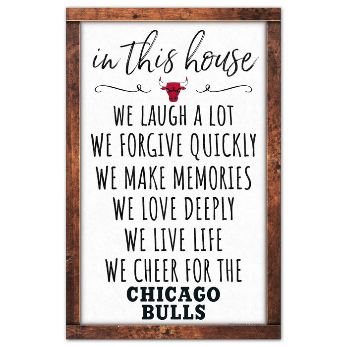 Chicago Bulls Sign 11x17 Wood In This House-0