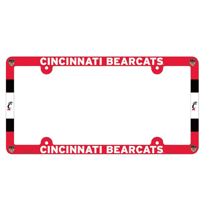 Cincinnati Bearcats License Plate Frame Plastic Full Color Style-0