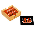 Cincinnati Bengals Coaster Set 4 Piece with Wood Caddy-0