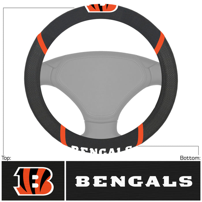 Cincinnati Bengals Steering Wheel Cover Mesh/Stitched-0