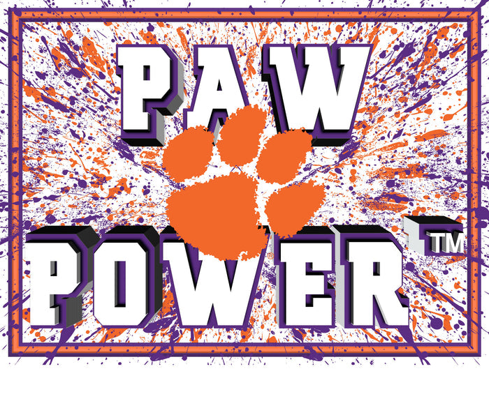 Clemson Tigers 3D Art Print 12x16 Splatter-0