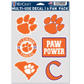 Clemson Tigers Decal Multi Use Fan 6 Pack-0