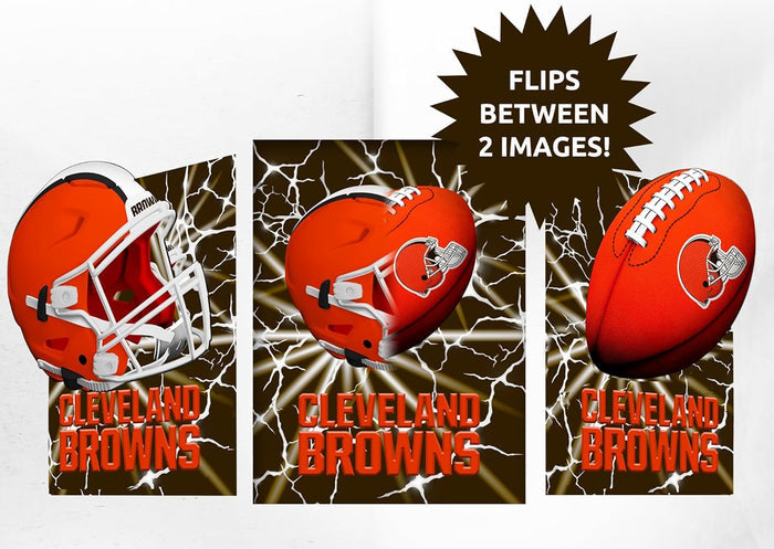 Cleveland Browns 3D Art Print 12x16 Lightning Flip-0