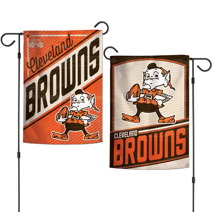 Cleveland Browns Flag 12x18 Garden Style 2 Sided Retro Design-0