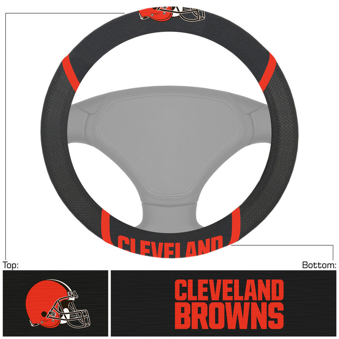 Cleveland Browns Steering Wheel Cover Mesh/Stitched-0