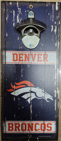 Denver Broncos Sign Wood 5x11 Bottle Opener Alternate-0