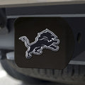 Detroit Lions Hitch Cover Chrome Emblem on Black - Special Order-0