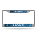 Detroit Lions License Plate Frame Chrome Printed Insert-0