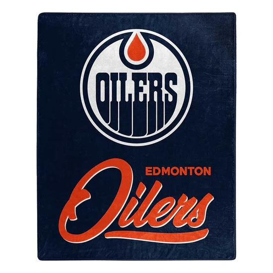 Edmonton Oilers Blanket 50x60 Raschel Signature Design-0