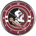 Florida State Seminoles Round Chrome Wall Clock Periodic Restock-0