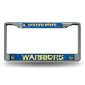 Golden State Warriors License Plate Frame Chrome Printed Insert-0