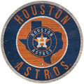 Houston Astros Sign Wood 12 Inch Round State Design-0