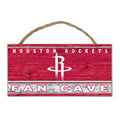 Houston Rockets Sign Wood 5x10 with Rope Fan Cave-0