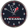 Houston Texans Round Chrome Wall Clock Periodic Restock-0