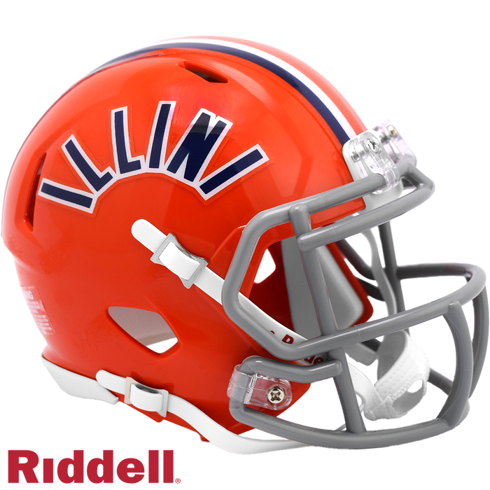 Illinois Fighting Illini Helmet Riddell Replica Mini Speed Style Arched Illini T/B-0