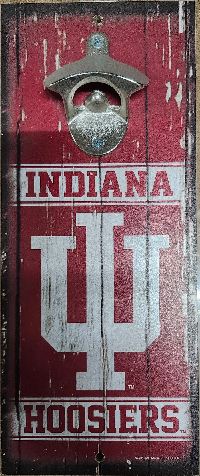 Indiana Hoosiers Sign Wood 5x11 Bottle Opener Alternate-0