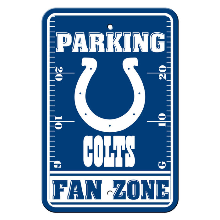 Indianapolis Colts Sign 12x18 Plastic Fan Zone Parking Style CO-0