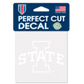 Iowa State Cyclones Decal 4x4 Perfect Cut White-0