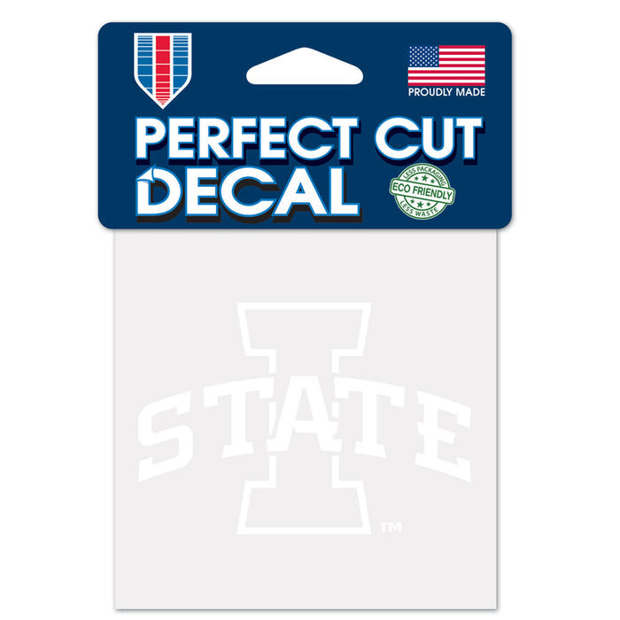 Iowa State Cyclones Decal 4x4 Perfect Cut White-0
