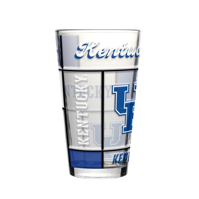 Kentucky Wildcats Pint Glass 16oz Quilted Stained Boxed-0