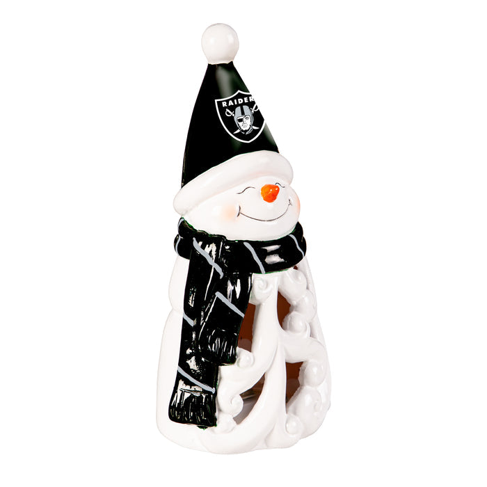 Las Vegas Raiders Statue 8 Inch LED Snowman-0