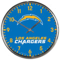 Los Angeles Chargers Clock Wall Style Round Chrome Periodic Restock-0