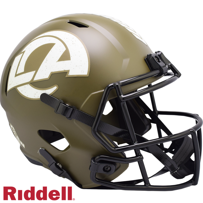 Los Angeles Rams Helmet Riddell Replica Full Size Speed Style Salute To Service-0