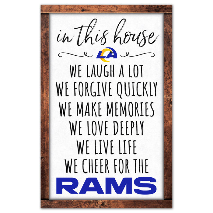 Los Angeles Rams Sign 11x17 Wood In This House-0