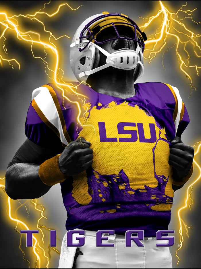 LSU Tigers 3D Art Print 12x16 Super Player-0