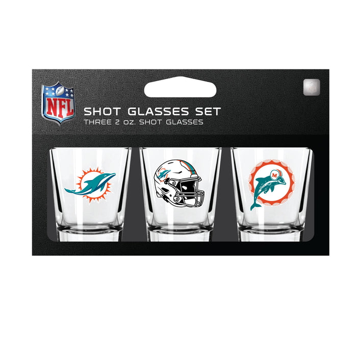 Miami Dolphins Shot Glass Set 3 Pack-0