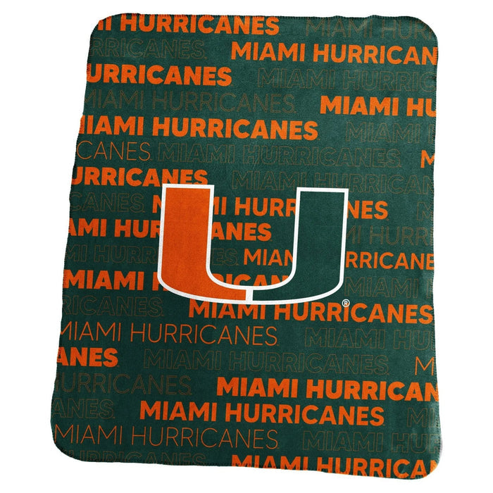 Miami Hurricanes Blanket 50x60 Fleece Classic-0