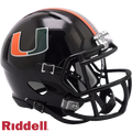 Miami Hurricanes Helmet Riddell Replica Mini Speed Style Black-0