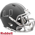 Miami Hurricanes Helmet Riddell Replica Mini Speed Style Slate Alternate-0