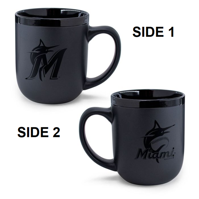Miami Marlins Coffee Mug 17oz Matte Black-0