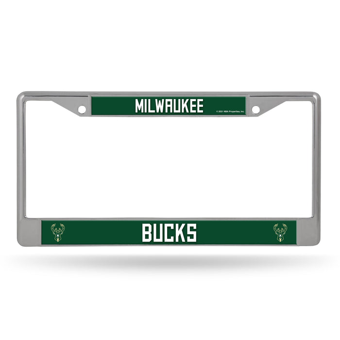 Milwaukee Bucks License Plate Frame Chrome Printed Insert Special Order-0