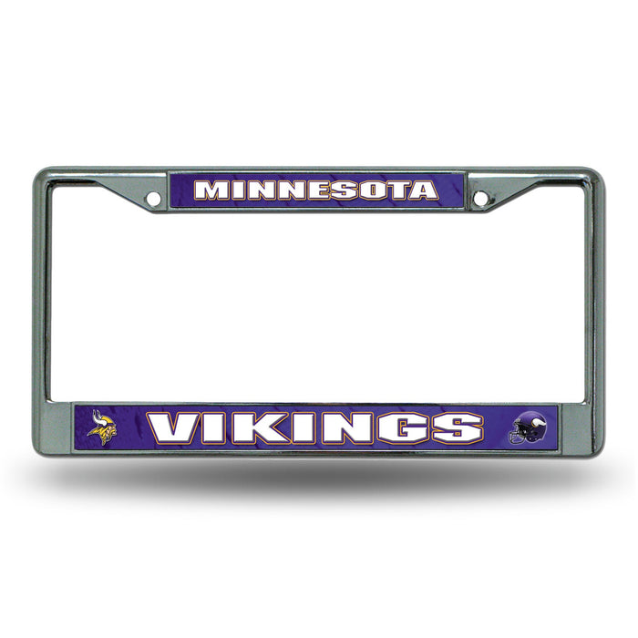Minnesota Vikings License Plate Frame Chrome Printed Insert-0