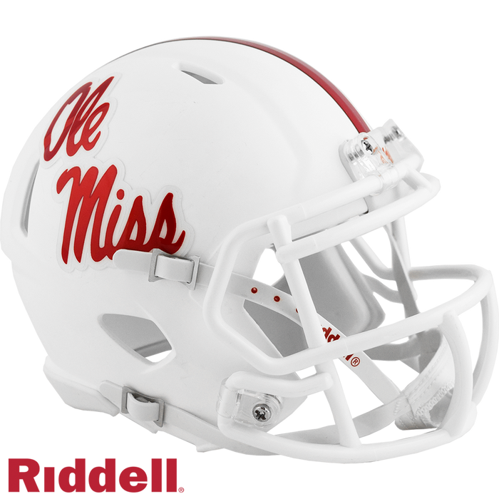 Mississippi Rebels Helmet Riddell Replica Mini Speed Style White-0