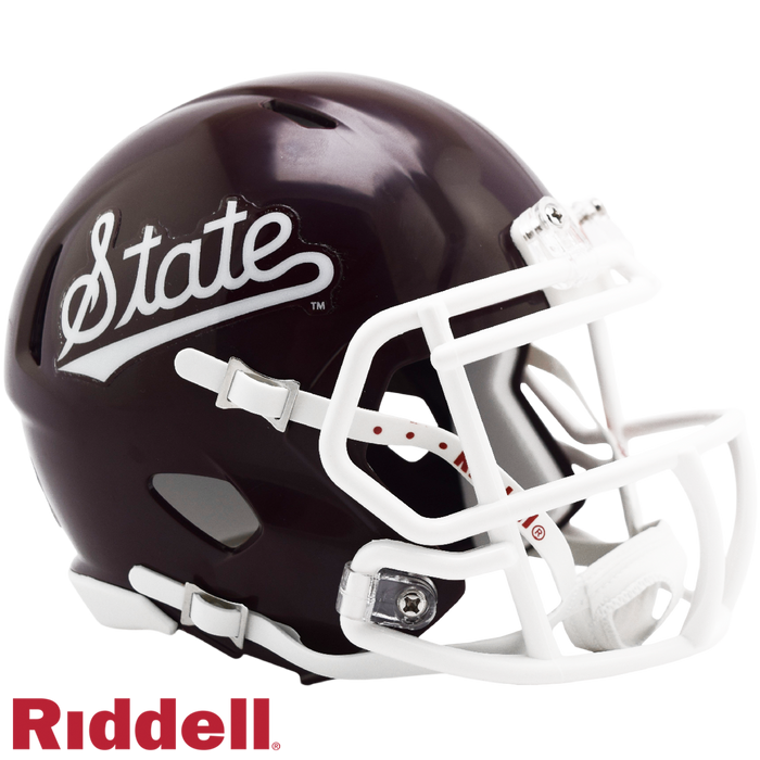 Mississippi State Bulldogs Helmet Riddell Replica Mini Speed Style Script-0