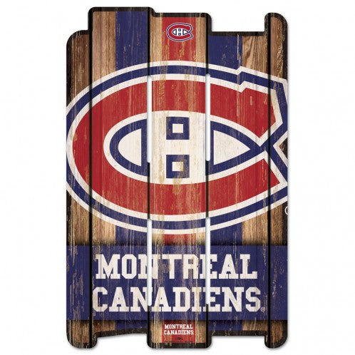 Montreal Canadiens Sign 11x17 Wood Fence Style-0