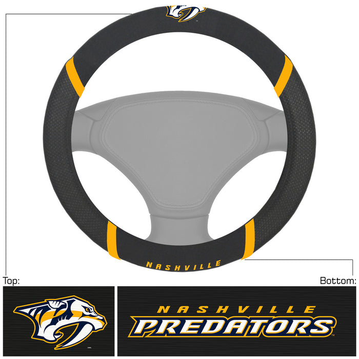 Nashville Predators Steering Wheel Cover Mesh/Stitched-0