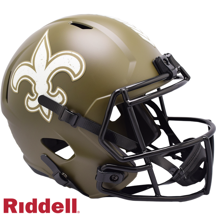 New Orleans Saints Helmet Riddell Replica Full Size Speed Style Salute To Service-0