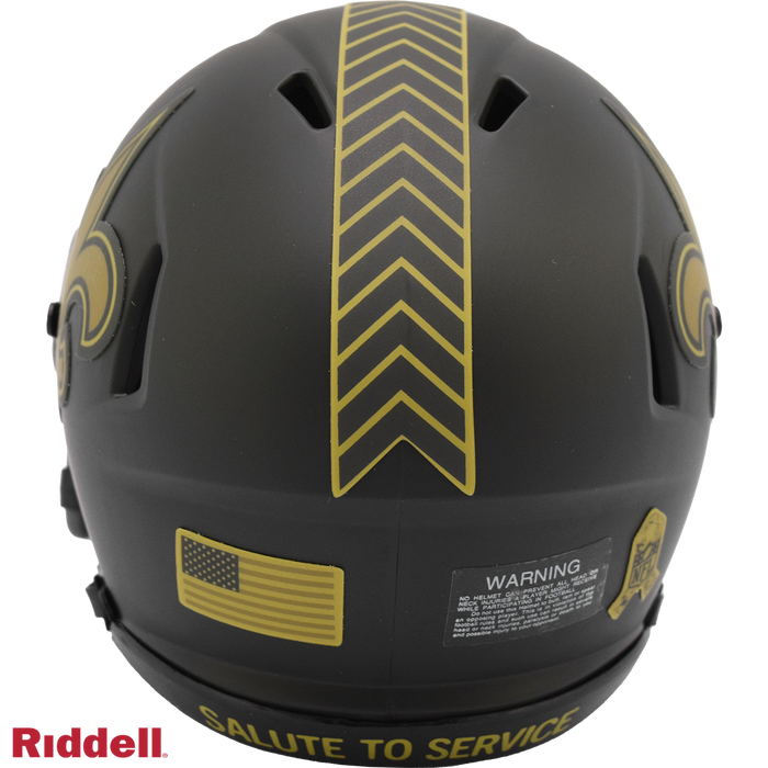 New Orleans Saints Helmet Riddell Replica Mini Speed Style Salute To Service 2025-2