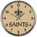 New Orleans Saints Round Chrome Wall Clock Periodic Restock-0