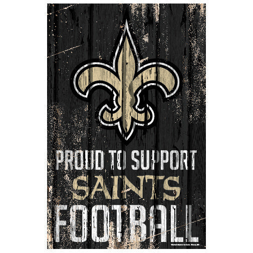 New Orleans Saints Sign 11x17 Wood Proud to Support Design-0