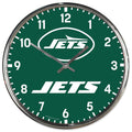 New York Jets Clock Round Wall Style Chrome Periodic Restock-0