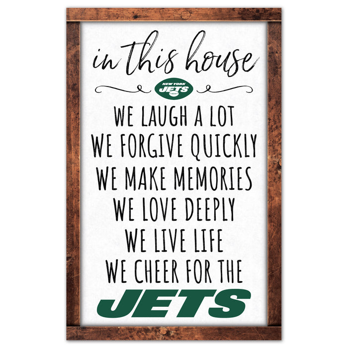 New York Jets Sign 11x17 Wood In This House-0